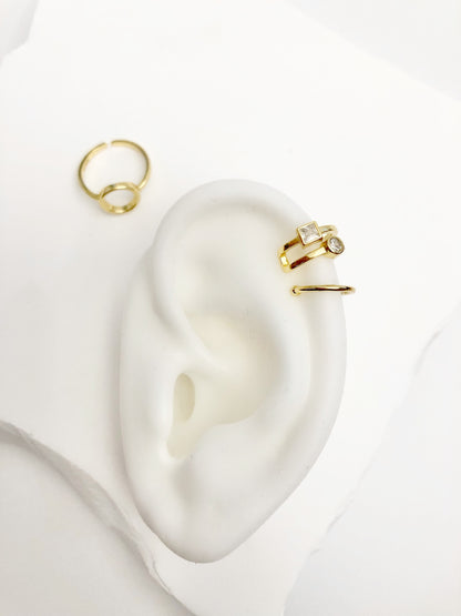 Multi Shaped Glow Cubic Ear Cuff