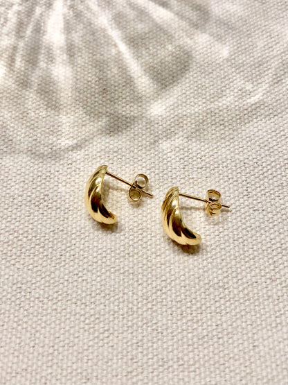 Small Croissant Huggie Earrings