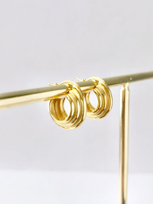 Multi Layered Chunk Mini Hoop Earrings